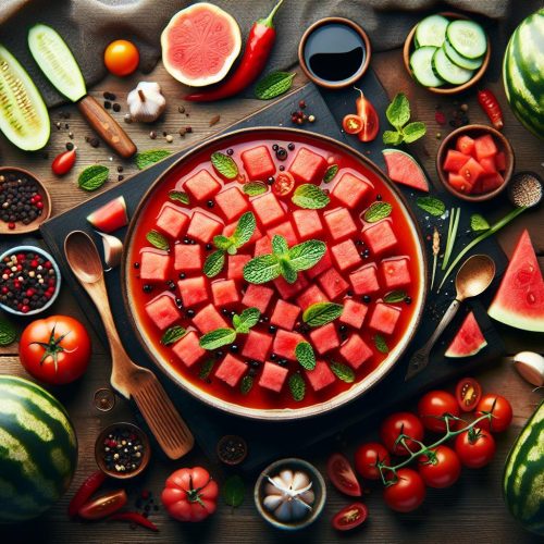 Refreshing Cold Watermelon Gazpacho Recipe: Perfect for Hot Summer Days!