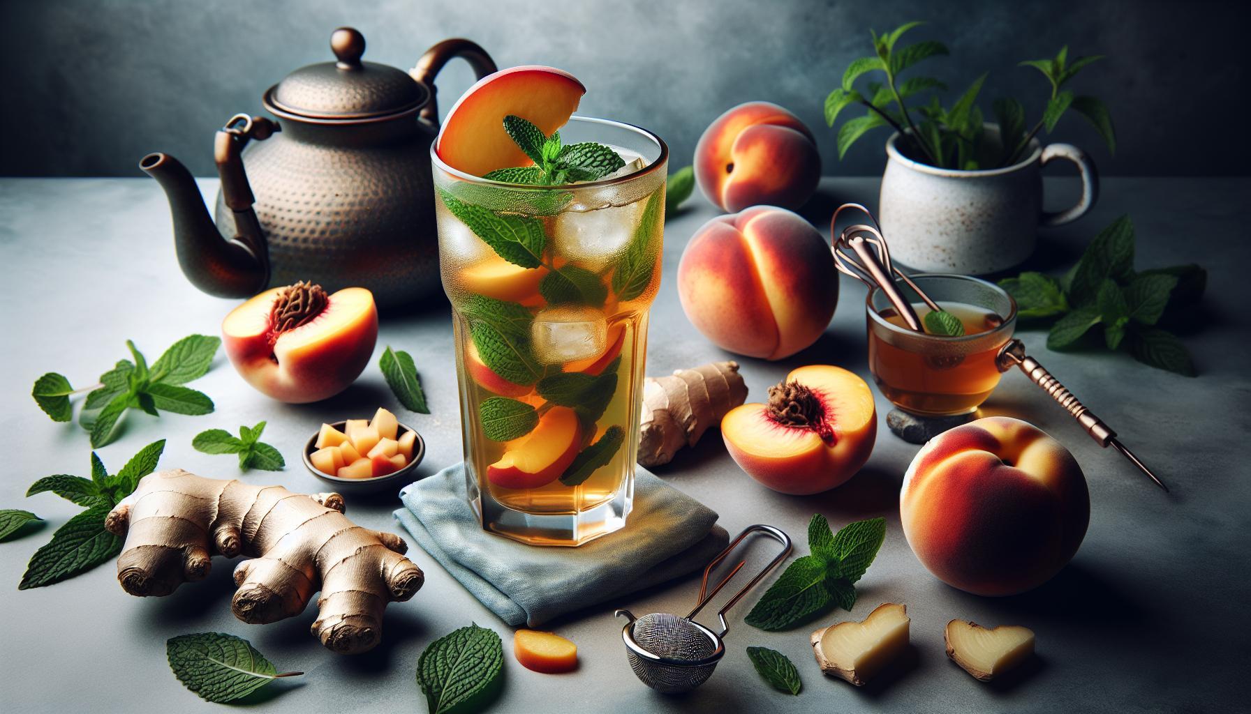 Refreshing Summer Sip: Ginger Peach Iced Green Tea Recipe