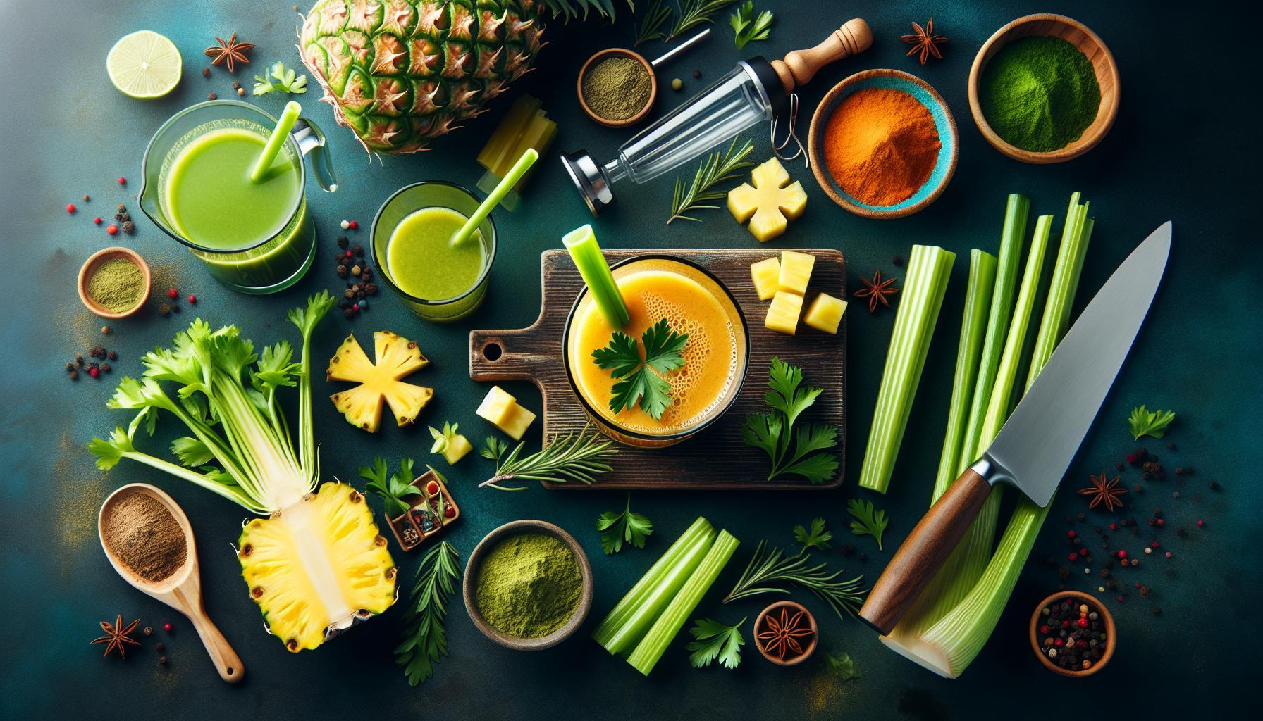 Revitalize Your Day: Easy-to-Make & Detoxifying Spicy Pineapple and Celery Juice Recipe!